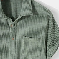 Muške polo majice, ležerna karirana bluza s ovratnikom, bluza kratkih rukava s jednobojnim džepovima