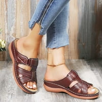 DPitySerensio Ljetne dame ležerne papuče za klinke sandale rimske ženske cipele vino 8.5