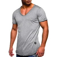 Wozhidaoke majice za muškarce v rukave čvrsto plus vrat kratka boja veličina muške bluze majice za muškarce za