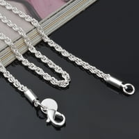 Archer unise modni srebrni obloženi uvijeni konopca ogrlica za zabavu nakit