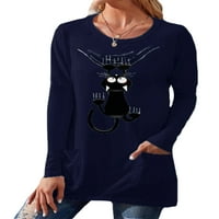 Ženska jesenska tunika bluza Gornji dijelovi pulover s okruglim vratom dugih rukava ležerna široka meka bluza