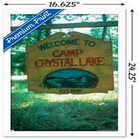 Petak 13. - uokvireni zidni poster dobrodošli u kamp kristalno jezero, 14.725 22.375
