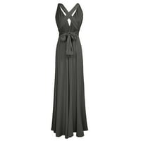 Ljetne haljine za žene, jednobojna večernja haljina s izrezom u obliku slova u, asimetrična modna haljina Bez