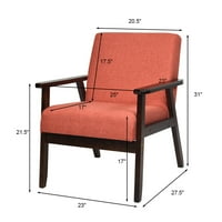 Gyma tkanina od fotelje drvene tapecirane naglašene stolice kućni ured naranča