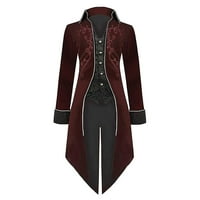 Muška Vintage tanka retro Punk jakna, kaput sa zlatnim rubom, Steampunk jakna, gotički frak, vintage smoking kaputi