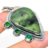 Jade, dragulj diopsid nakit privjesak Od Srebra ručno izrađen 2,40
