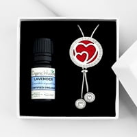Anavia srčana aromatmomapija Starter Kit, poklon za mamu, ogrlica difuzora esencijalnog ulja za srce, nakit za
