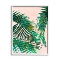 Stupell Industries Ekspresivne tropske palmine fronte preko ružičastih toplih biljaka, 14, dizajn Patricia Pinto