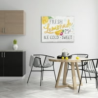 Stupell Industries Svježa limunada Rustikalna zemlja Citrus Fruit Sign platno zidna umjetnost, 30, dizajn Courtney