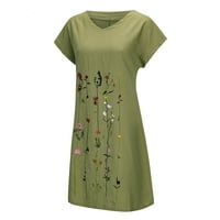 Sarafan za žene modni Plus Size s vezom, kratkim rukavima i dekolteom u obliku slova u, ležerna kratka haljina