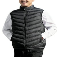 Glookwis muški jakna Čvrsta boja obična nafta bez rukava bez rukava, pakiranje kaputa, crni 3xl