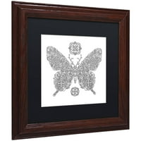 Zaštitni znak likovna umjetnost Leptir princeza platno umjetnost Filippo Cardu, crna mat, drveni okvir