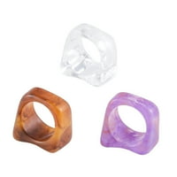 Šareni masivni geometrijski prstenovi s mramornim uzorkom akrilni prstenovi nakit poklon za žene djevojke