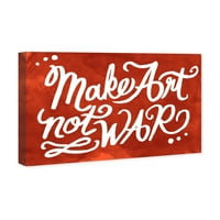 Wynwood Studio tipografija i citati zidne umjetničke platnene otiske 'Make Art' citati i izreke - crvena, bijela