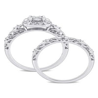 Set ženskih Zaručničkih prstenova od srebra u srebrnim dijamantima od karata i filigrana
