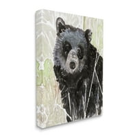 Stupell Industries Panterly Crni medvjed Sažetak Šumska lišća Zidna umjetnost, 40, Dizajn Stellar Design Studio