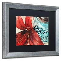 Zaštitni znak likovna umjetnost Ball Jar Red Lily Canvas Art by Jennifer Redstreake Black Matte, Silver Frame