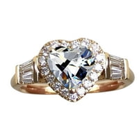 Dragulj, prirodni kamen safir, vjenčani prstenovi za žene, prstenovi za obećanje obljetnice za nju, prstenovi