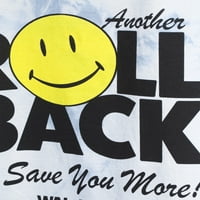 Walmart muški i veliki muški kravata boja Rollback Smiley & Slogan Grafičke majice, 2-pack
