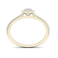 3 8CT TDW Diamond 10K žuti zlato središnji kamen Halo zaručnički prsten set