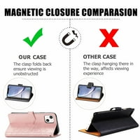 Slučaj Mandala za iPhone XR, Premium kožni utor za preliv karata Magnetskog postolja Zaštitni ultra tanki šok