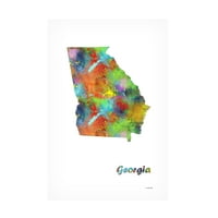 Marlene Watson 'Georgia State Map 1' Canvas Art