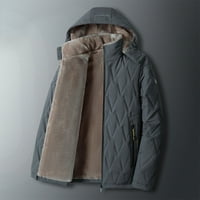 Muška jakna od fau krzna s kapuljačom, obična ležerna izolirana jakna s patentnim zatvaračem, zimska, otporna