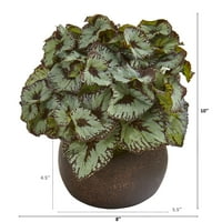 10in. RE Begonia Umjetna biljka u kamenom sadnicu