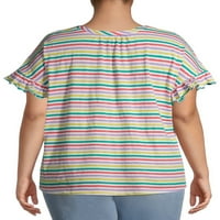 Ženska majica s izrezom čamca u veličini & veličine plus