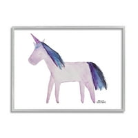 Stupell Industries Purple Fantasy Unicorn Pony akvarel efekt slikanja Umjetnost zida, 16, dizajn Anna Whitham