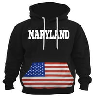 Muška Maryland američka zastava crna kapuljača Ply P v 5x-veliki crni
