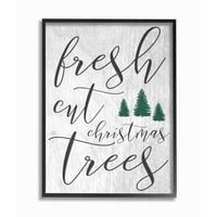 Kolekcija za uređenje doma-svježe rezana božićna drvca u sivim okvirima, teksturirana zidna umjetnost od gicleea
